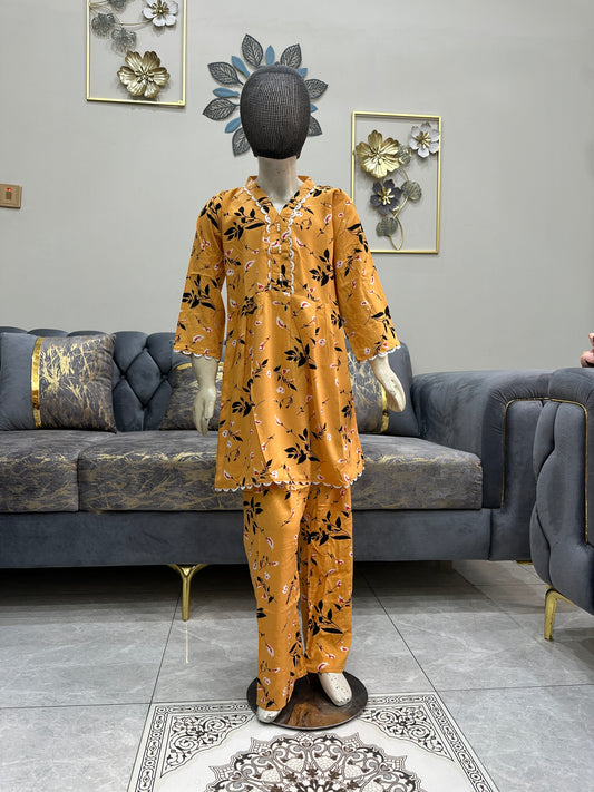 Baby Girl Printed Linen Frock