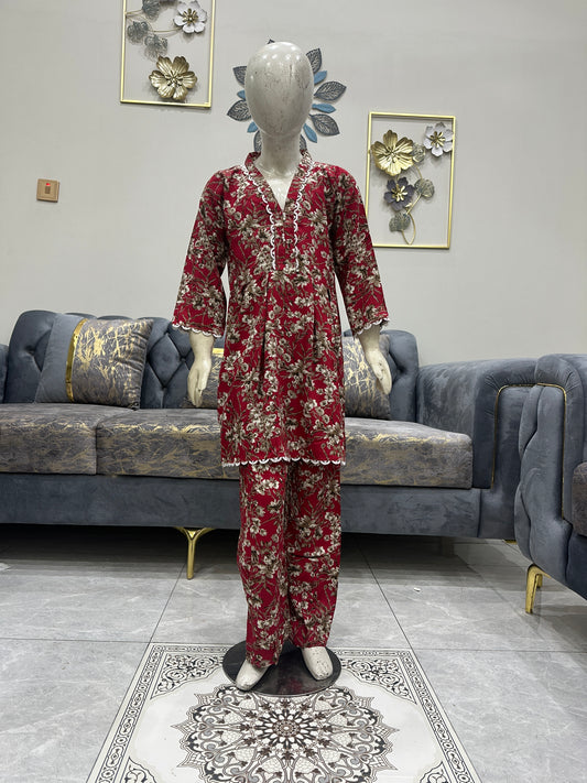 Baby Girl Printed Linen Frock