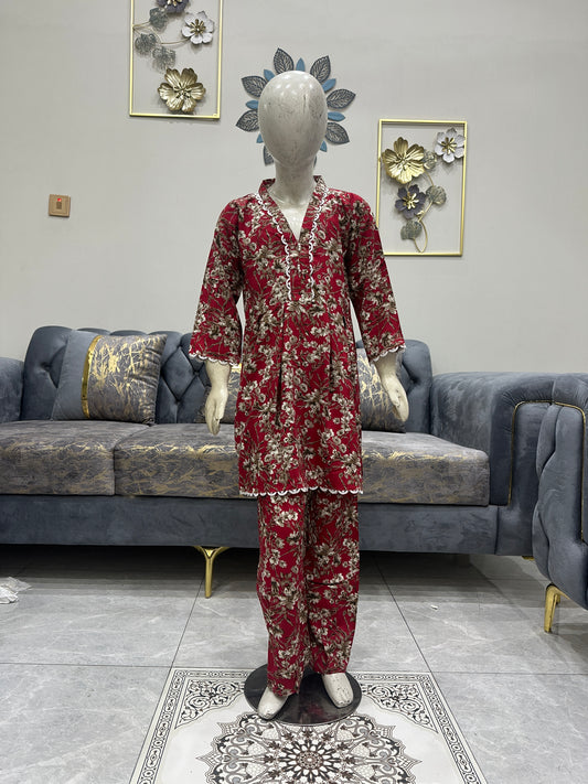 Baby Girl Printed Linen Frock