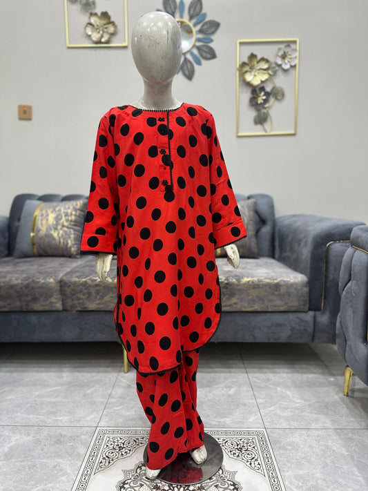 Baby Girl Printed Linen Plazo