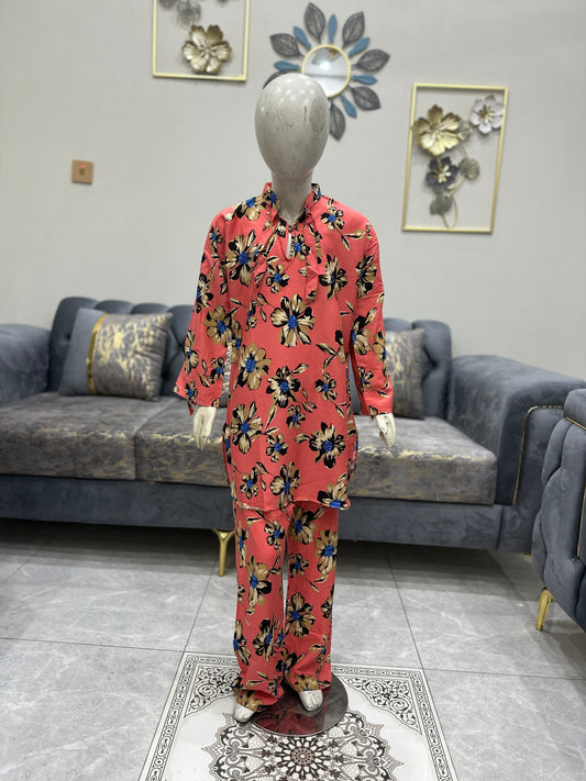 Baby Girl Printed Skirt Suit