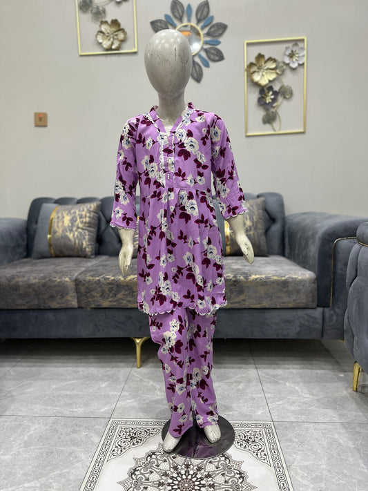 Baby Girl Printed Linen Frock