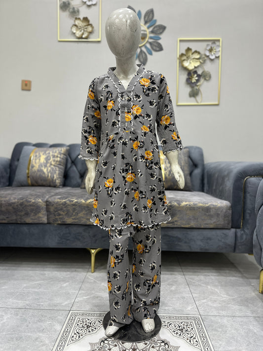 Baby Girl Printed Linen Frock