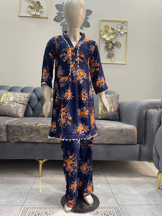 Baby Girl Printed Linen Frock