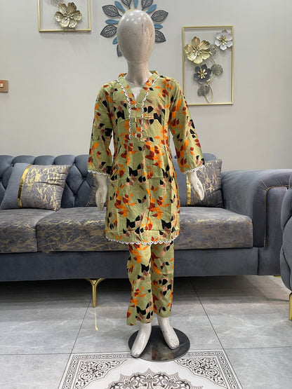 Baby Girl Printed Linen Frock