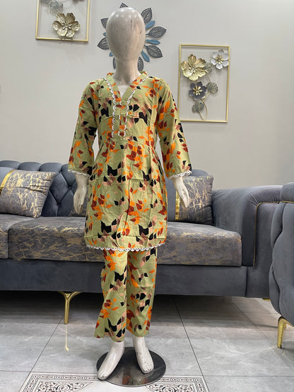 Baby Girl Printed Linen Frock